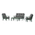 POLYWOOD Oxford 4-Piece Deep Seating Set with Loveseat in Green