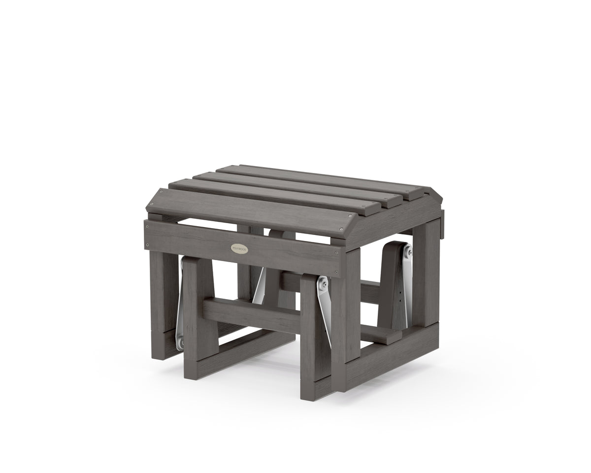 POLYWOOD Classic Adirondack Glider Ottoman in Driftwood