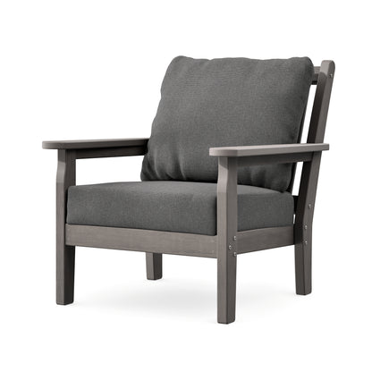 POLYWOOD Chippendale Deep Seating Chair in Driftwood / Ash Charcoal