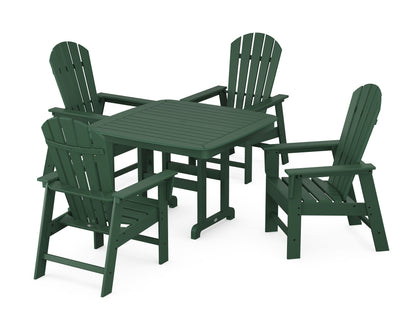 POLYWOOD South Beach 5-Piece Dining Set with Trestle Legs - 44" Table in Green