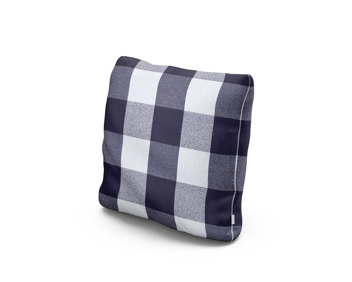 POLYWOOD 16" Outdoor Throw Pillow in Buffalo Plaid Navy