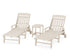POLYWOOD Cottage 3-Piece Chaise Set with Arms and Wheels in Sand