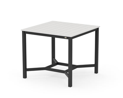 POLYWOOD Main Street 42 x 42 Counter Table in Black / Vintage White