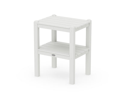 POLYWOOD Two Shelf Side Table in White
