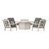POLYWOOD Chippendale 5-Piece Deep Seating Set with Fire Pit Table in Sand