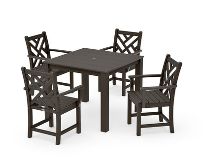 POLYWOOD Chippendale 5-Piece Parsons Dining Set in Vintage Coffee