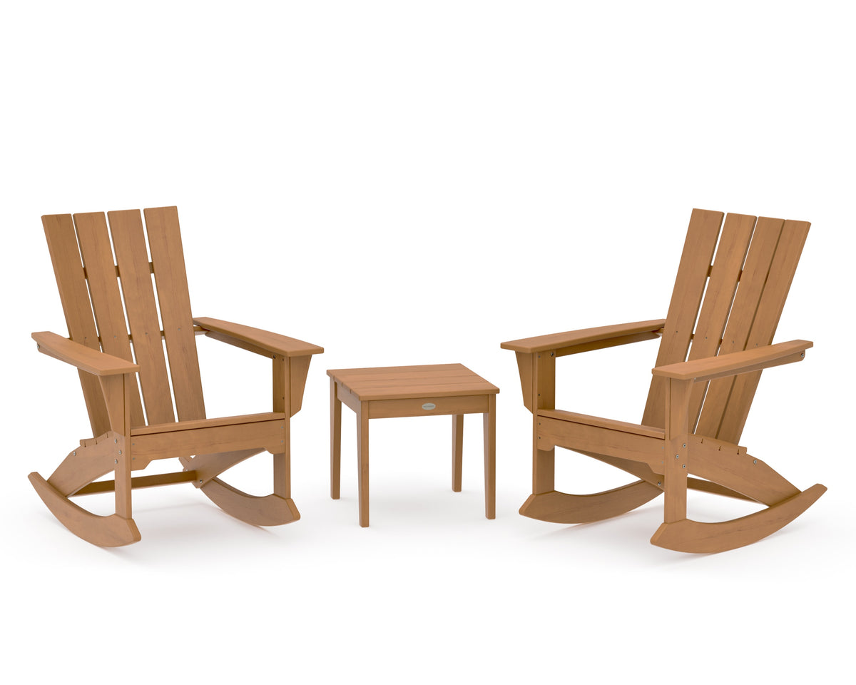 POLYWOOD Quattro 3-Piece Rocker Set in Natural