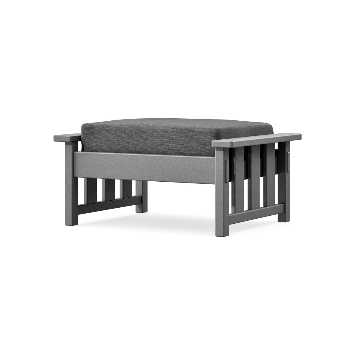 POLYWOOD Acadia Deep Seating Ottoman in Slate Grey / Ash Charcoal