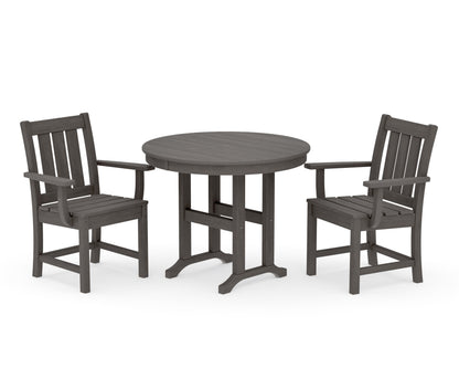 POLYWOOD Oxford 3-Piece Farmhouse Dining Set in Driftwood