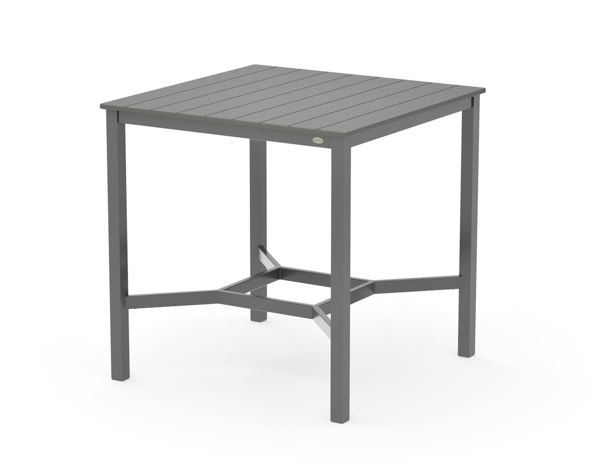 POLYWOOD Main Street 42 x 42 Bar Table in Charcoal / Slate Grey