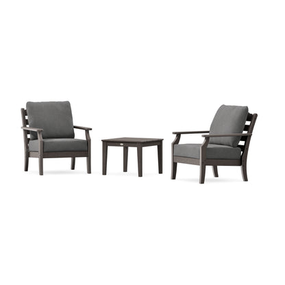 POLYWOOD Savannah 3-Piece Deep Seating Set in Vintage Coffee