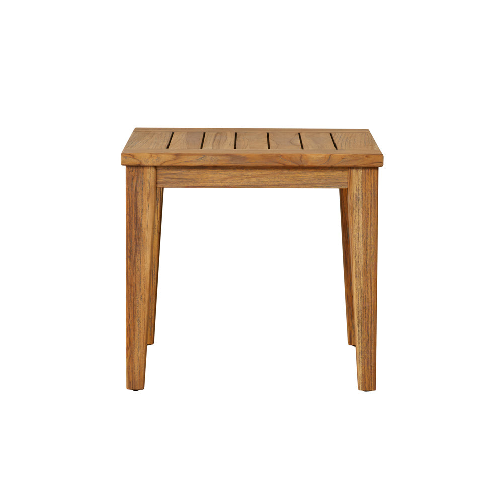 Lloyd Flanders Teak 24" Square Tapered Leg End Table, lifestyle photo 2