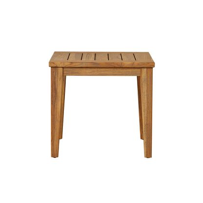 Lloyd Flanders Teak 24" Square Tapered Leg End Table, lifestyle photo 2