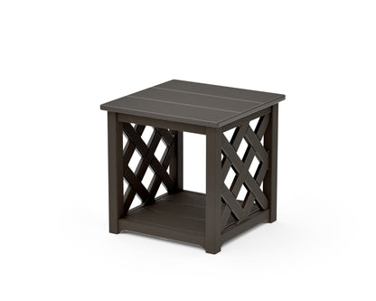 POLYWOOD Wovendale Accent Table in Vintage Coffee