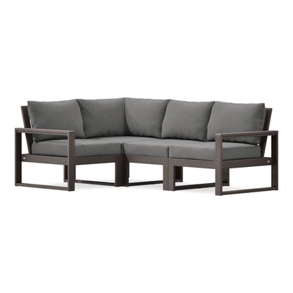 POLYWOOD EDGE 4-Piece Modular Deep Seating Set in Vintage Coffee