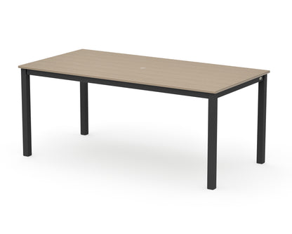 POLYWOOD Main Street 36" x 72" Dining Table in Black / Vintage Sahara