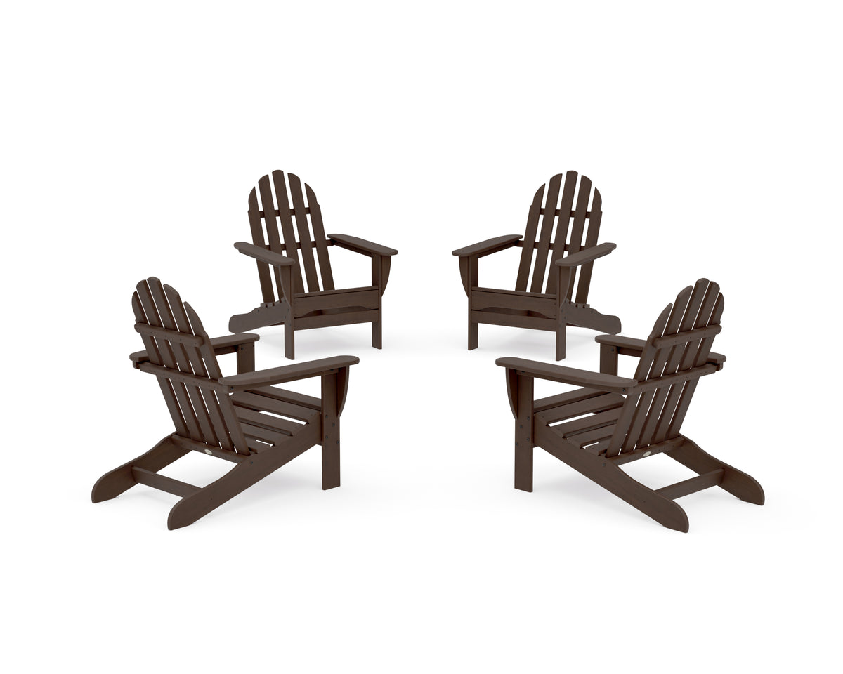 POLYWOOD 4-Piece Classic Adirondack Conversation Set in Kona