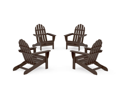 POLYWOOD 4-Piece Classic Adirondack Conversation Set in Kona