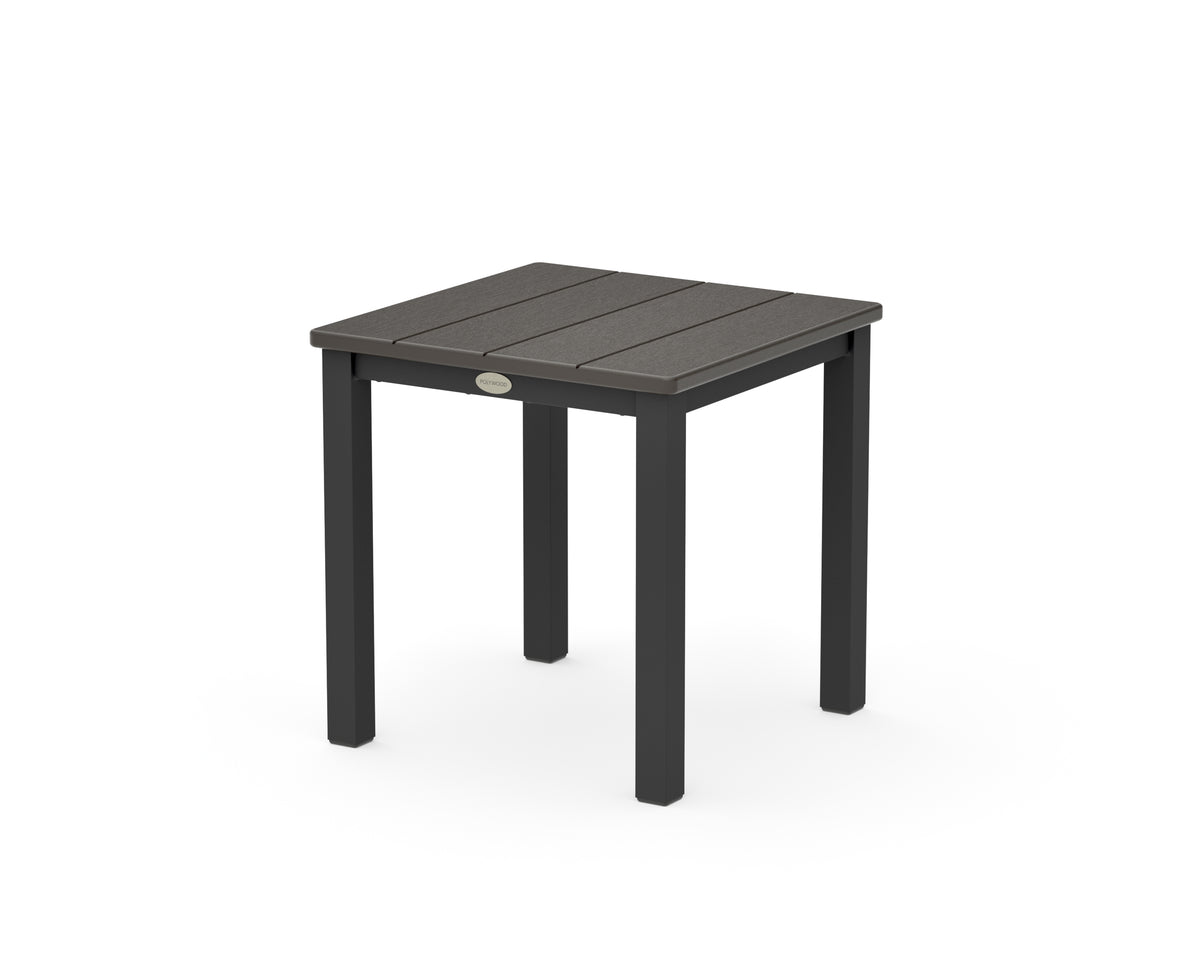 POLYWOOD Main Street 18" Side Table in Black / Vintage Coffee