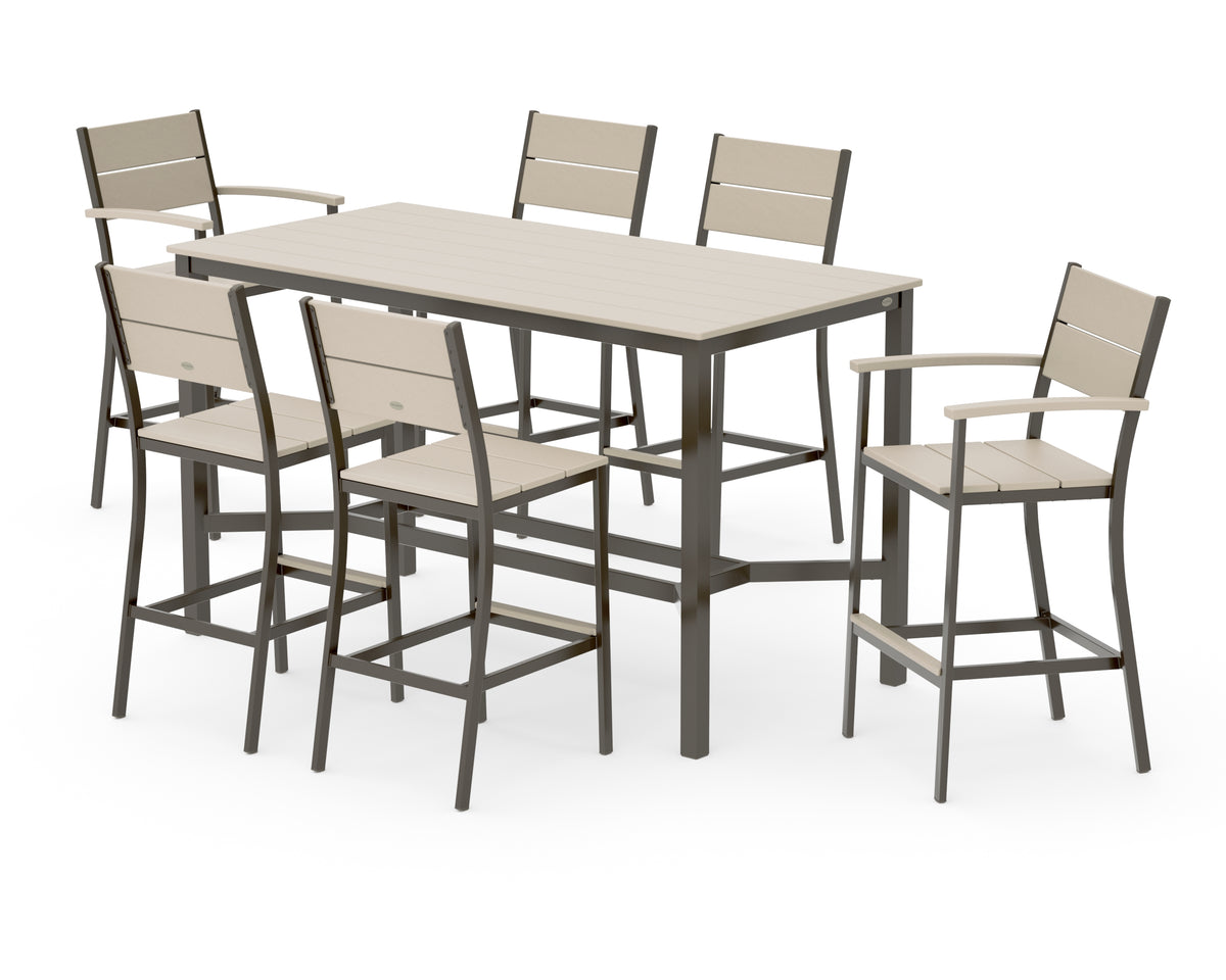 POLYWOOD Main Street 7-Piece Bar Set in Bronze / Sand