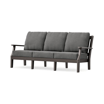 POLYWOOD Chinoiserie Deep Seating Sofa in Vintage Coffee / Ash Charcoal