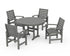 POLYWOOD Signature 5-Piece Round Farmhouse Dining Set in Slate Grey