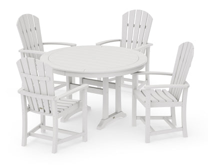 POLYWOOD Palm Coast 5-Piece Round Dining Set in Vintage White