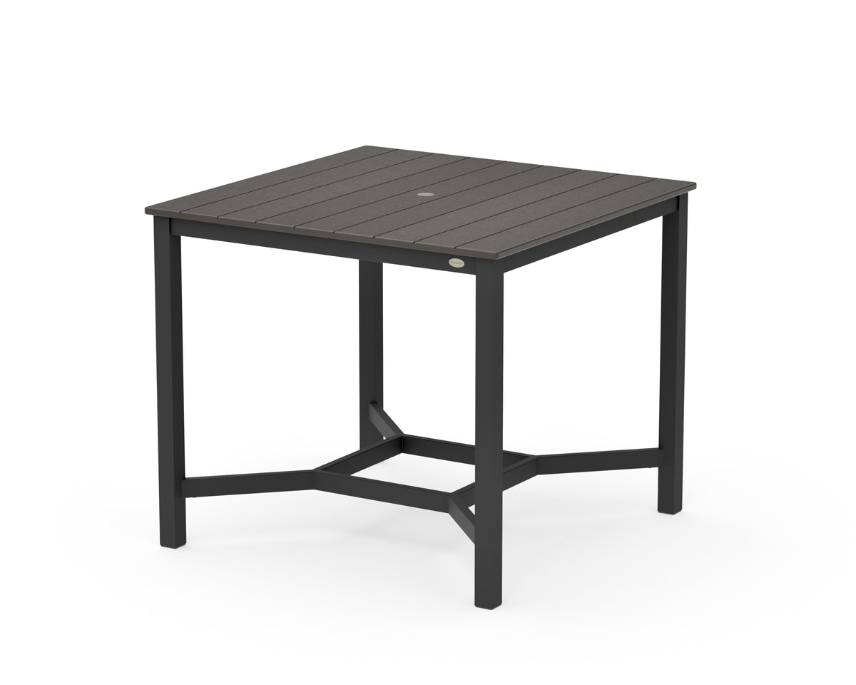 POLYWOOD Main Street 42 x 42 Counter Table in Black / Vintage Coffee