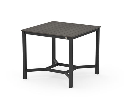 POLYWOOD Main Street 42 x 42 Counter Table in Black / Vintage Coffee