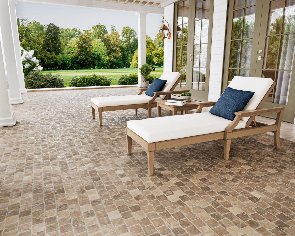 POLYWOOD Estate 3-Piece Chaise Lounge Set in an outdoor setting