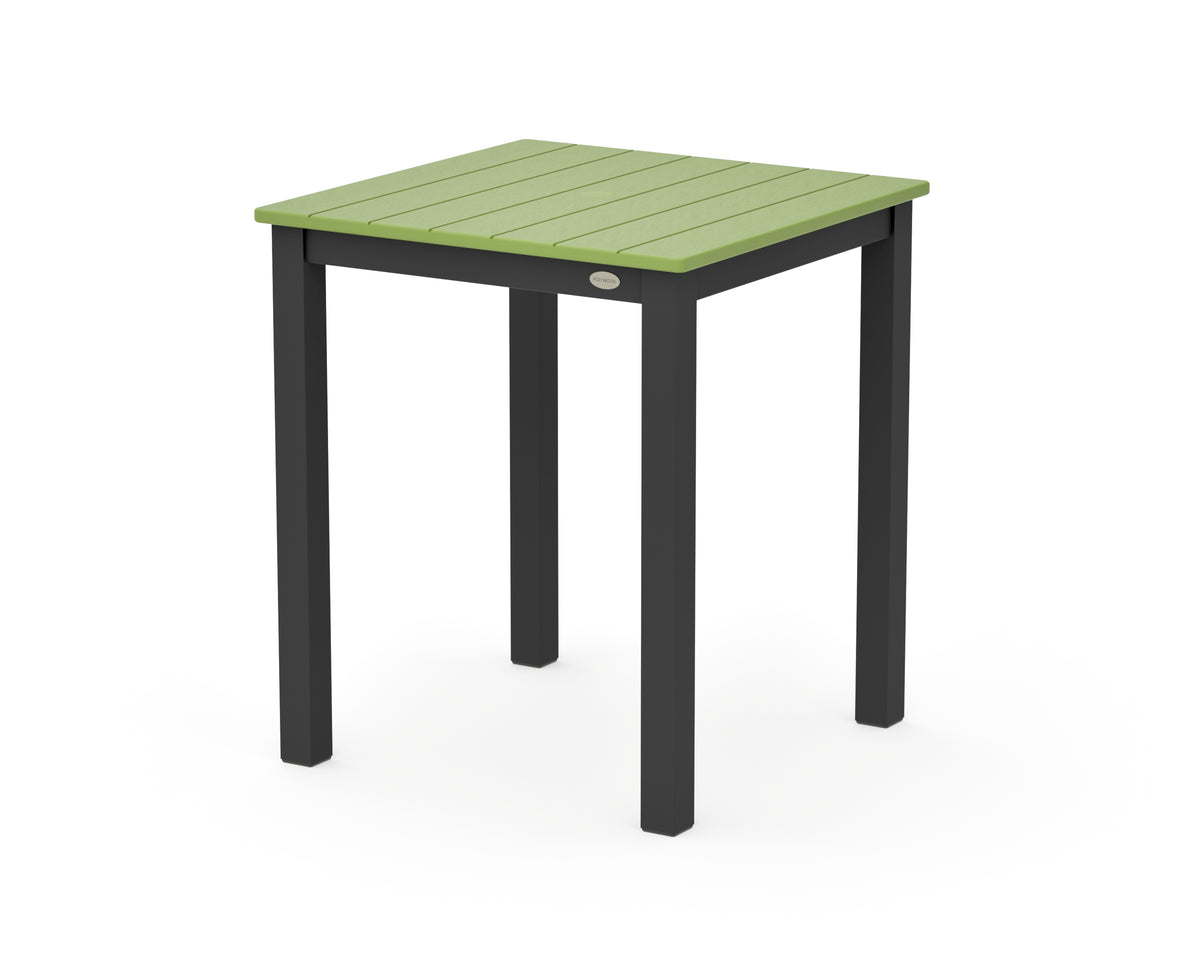 POLYWOOD Main Street 26 x 26 Dining Table in Black / Lime