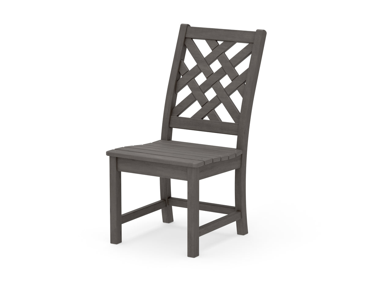 POLYWOOD Wovendale Dining Side Chair in Driftwood