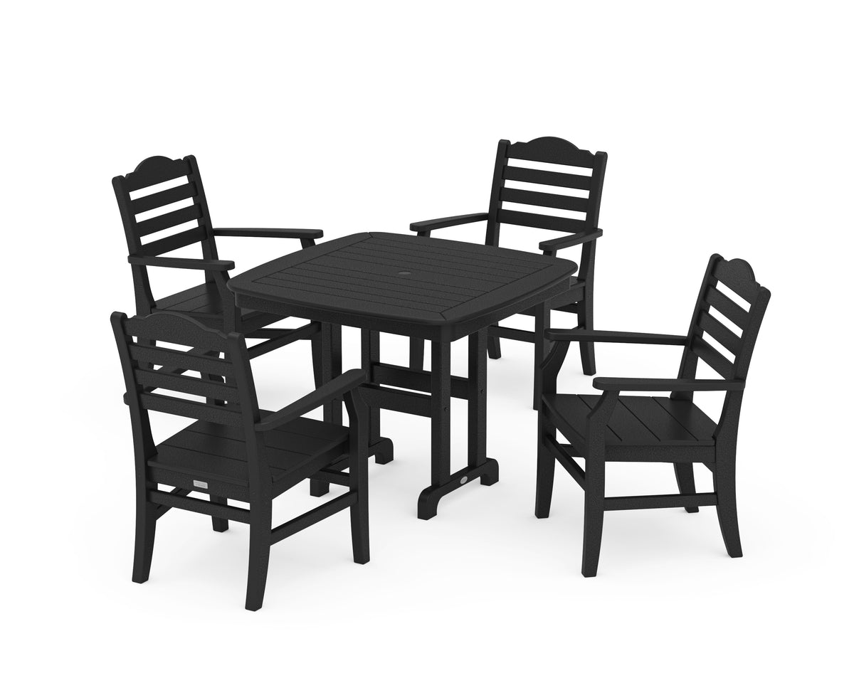 POLYWOOD Savannah 5-Piece Dining Set in Black