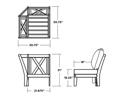 POLYWOOD Braxton Modular Corner Chair dimensions