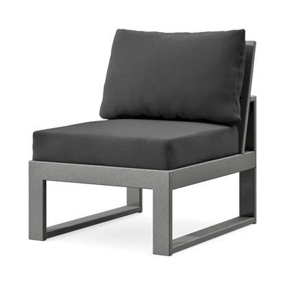 POLYWOOD Modular Armless Chair in Slate Grey / Spectrum Carbon