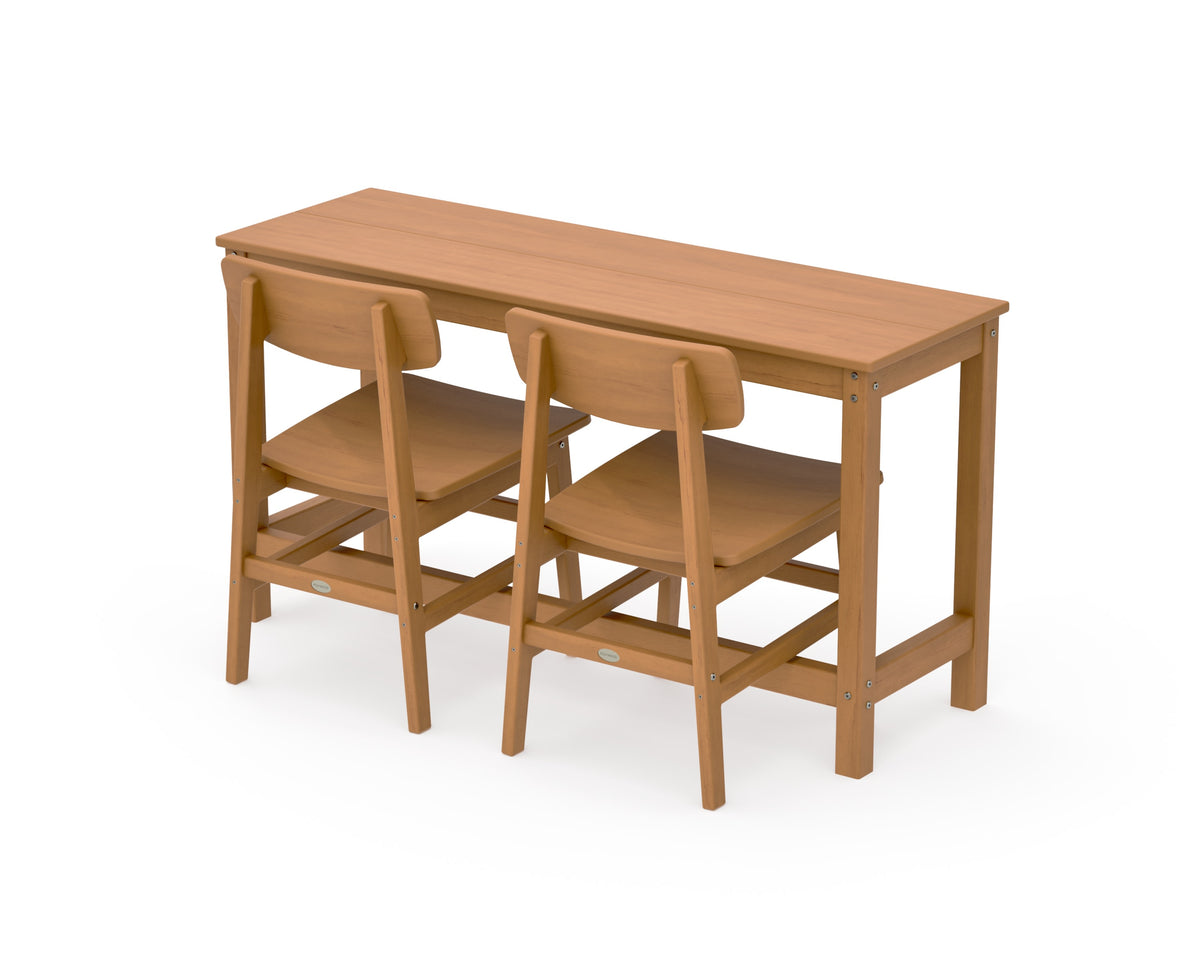 POLYWOOD Modern Studio Urban Chair 3-Piece Balcony Set in Natural