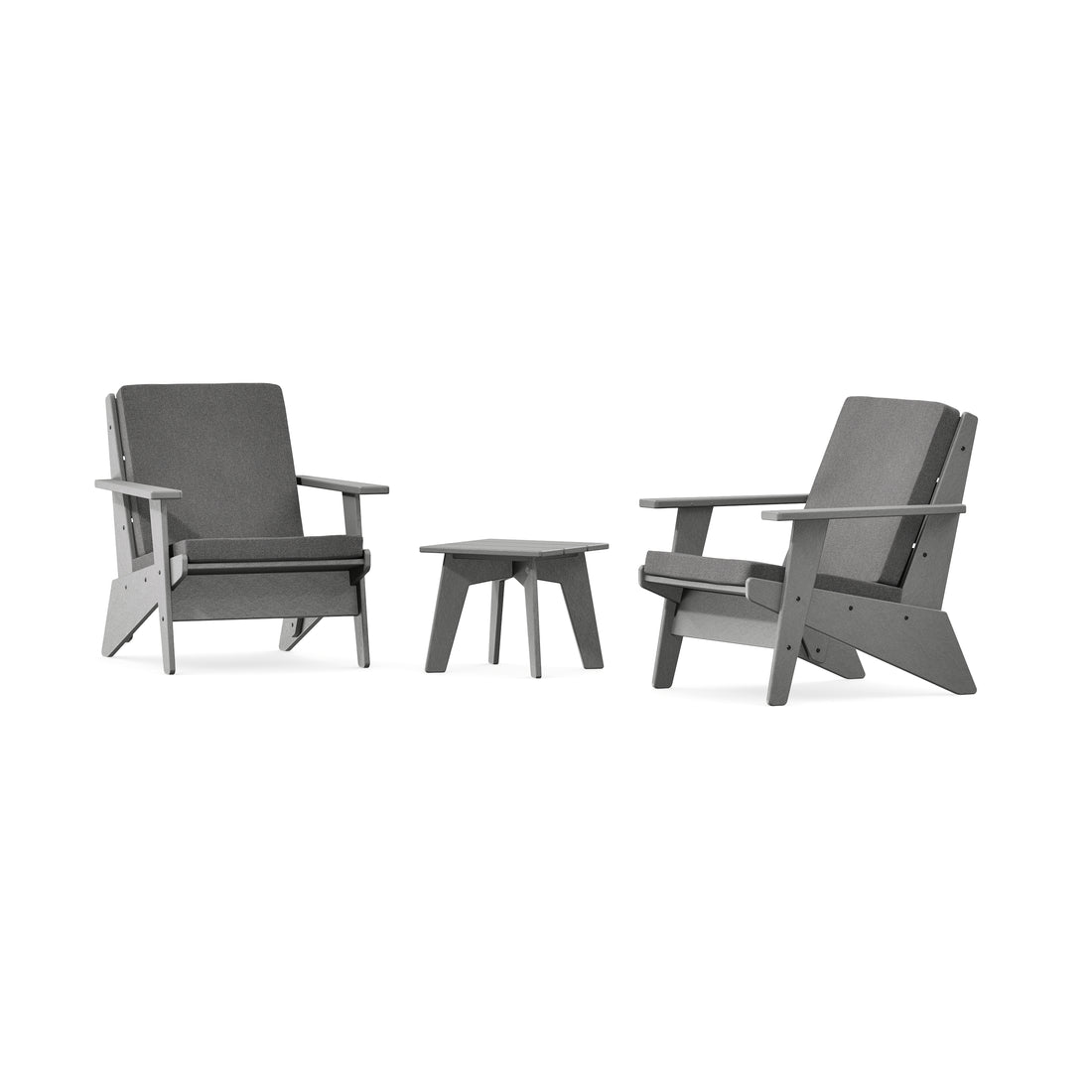 POLYWOOD Riviera Modern Lounge 3-Piece Set in Slate Grey