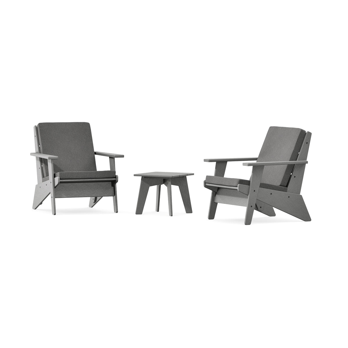 POLYWOOD Riviera Modern Lounge 3-Piece Set in Slate Grey