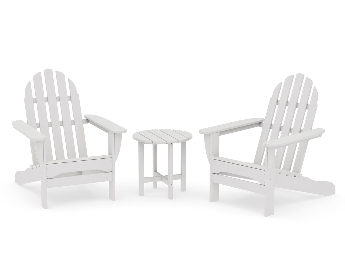 POLYWOOD Classic Adirondack 3-Piece Set in Vintage White