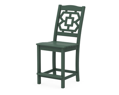 POLYWOOD Chinoiserie Counter Side Chair in Green