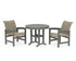 POLYWOOD Coastal Woven 3-Piece Farmhouse Dining Set in Slate Grey / Dune Grass