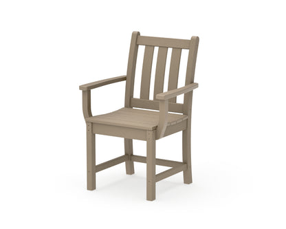 POLYWOOD Traditional Garden Dining Arm Chair in Vintage Sahara
