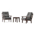 POLYWOOD Oxford 3-Piece Deep Seating Set in Mahogany