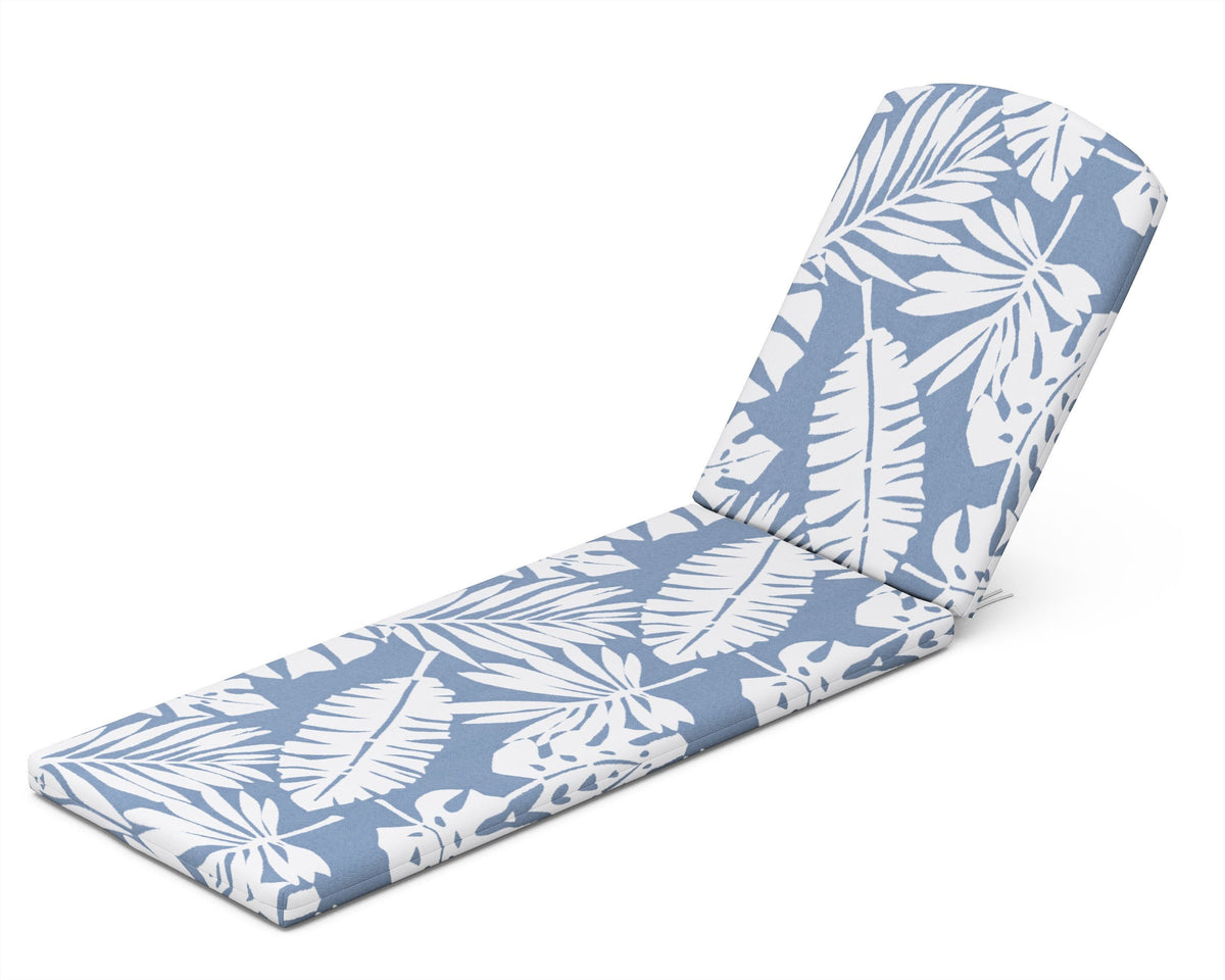 POLYWOOD Chaise Cushion in Leaf Sky Blue