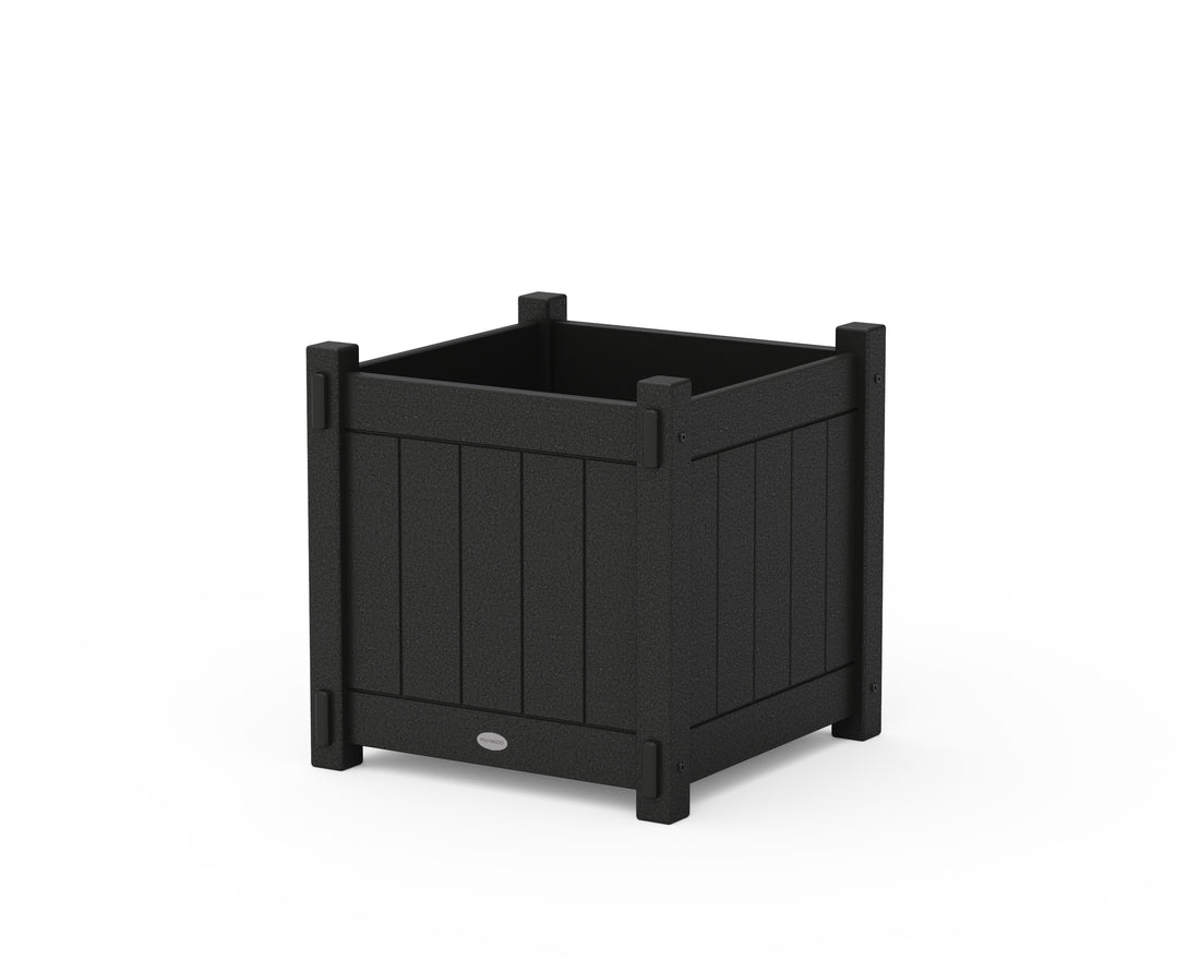 POLYWOOD Vineyard Large Square Planter Box in Black
