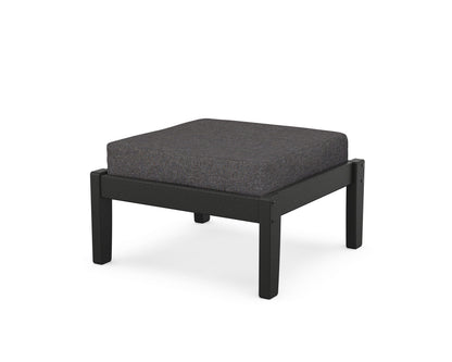 POLYWOOD Deep Seating Ottoman in Black / Ash Charcoal