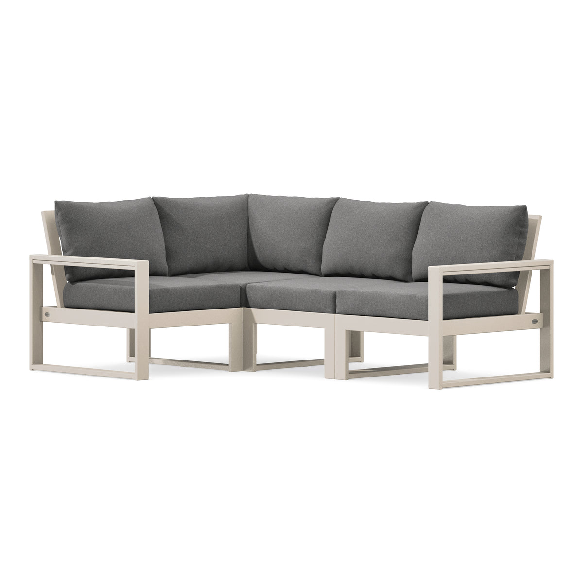 POLYWOOD EDGE 4-Piece Modular Deep Seating Set in Sand