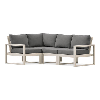POLYWOOD EDGE 4-Piece Modular Deep Seating Set in Sand