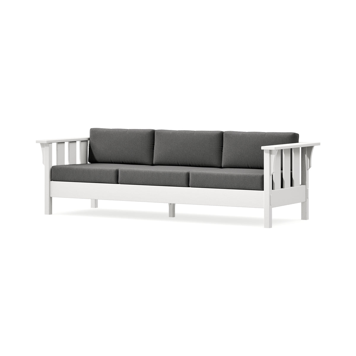 POLYWOOD Acadia Deep Seating Sofa in Vintage White / Ash Charcoal