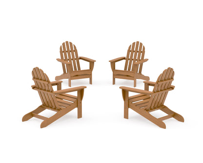 POLYWOOD 4-Piece Classic Adirondack Conversation Set in Natural